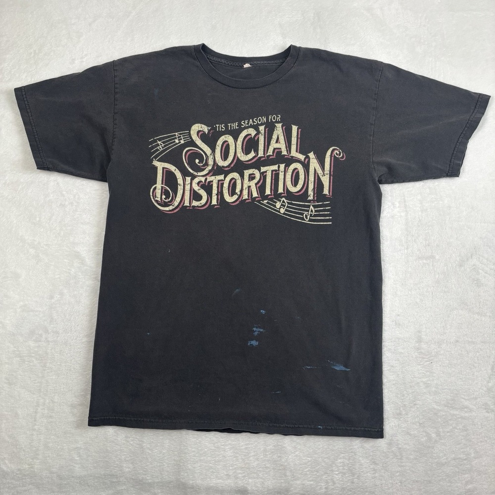 Y2K 2012/2013 Social Distortion Winter Tour Black Short Sleeve Shirt Men's Mediu - Picture 1 of 8